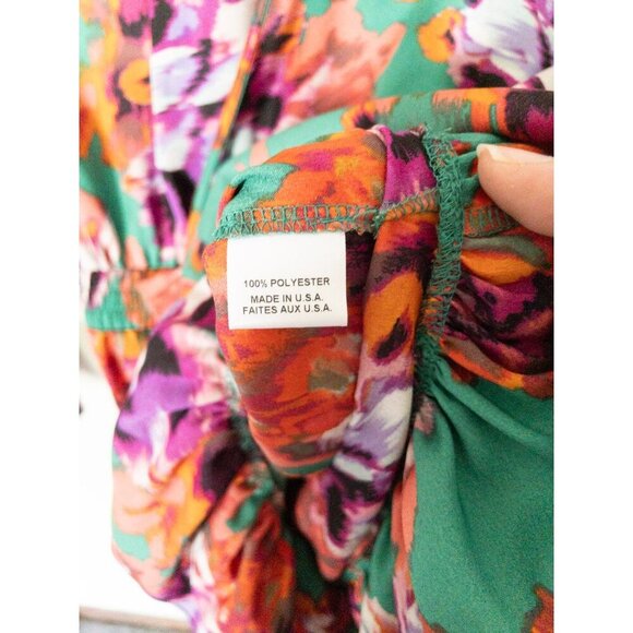 Misa Los Angeles XS Floral Ruffle Mini Dress Amalya Multicolor Made In USA - Picture 6 of 11